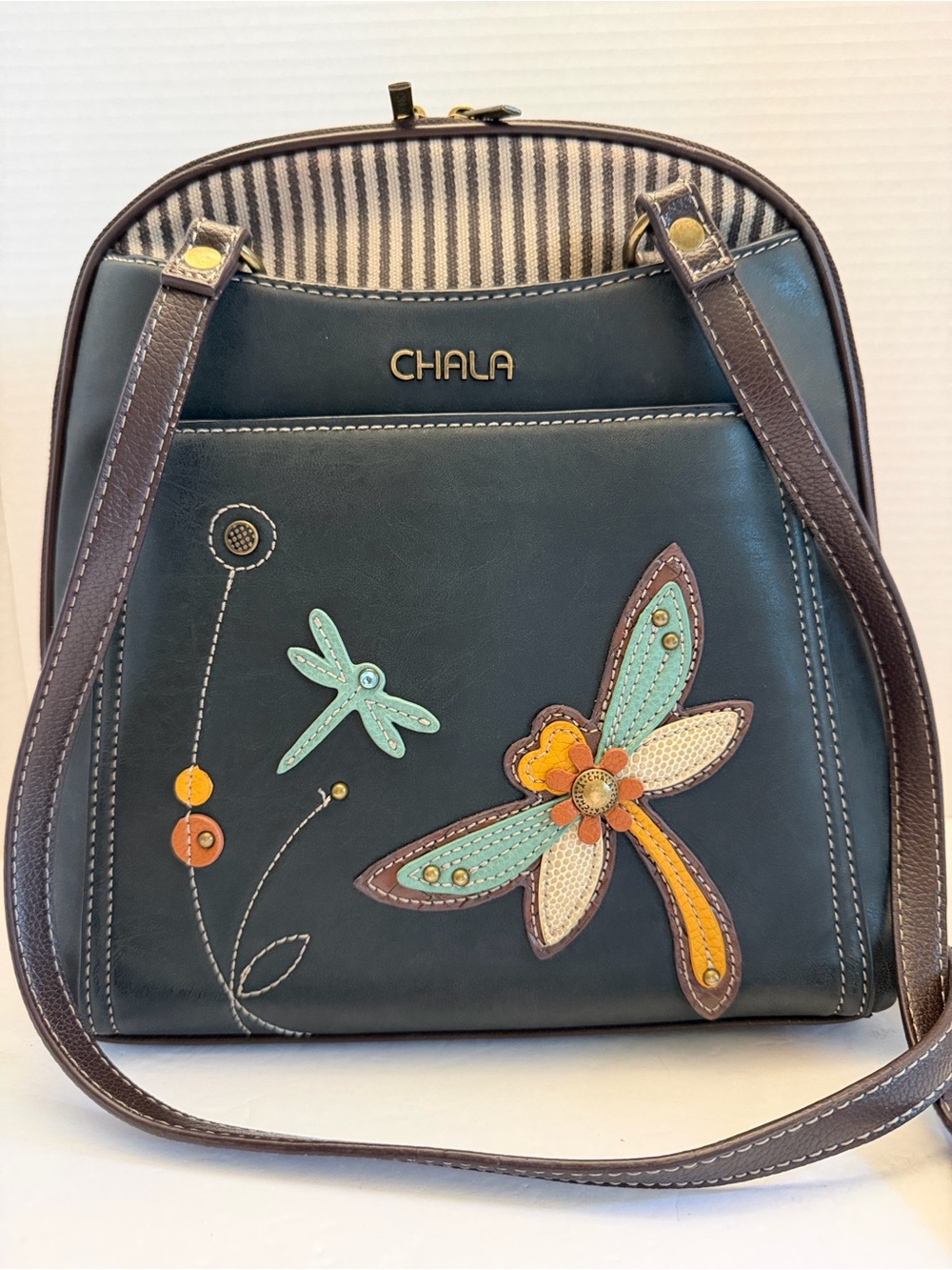 Chala Teal Dragonfly Convertible Crossbody Bag NWOT